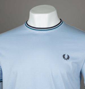 Fred Perry Twin Tipped T-Shirt Light Smoke/Petrol Blue/Navy