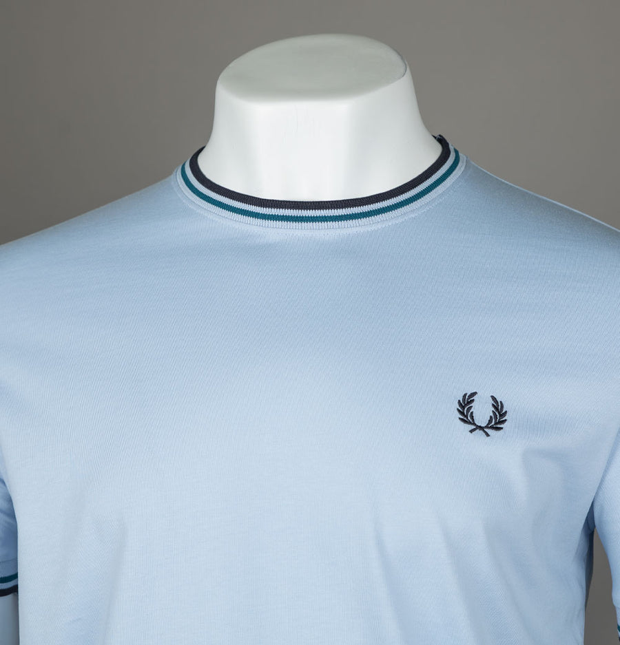 Fred Perry Twin Tipped T-Shirt Light Smoke/Petrol Blue/Navy
