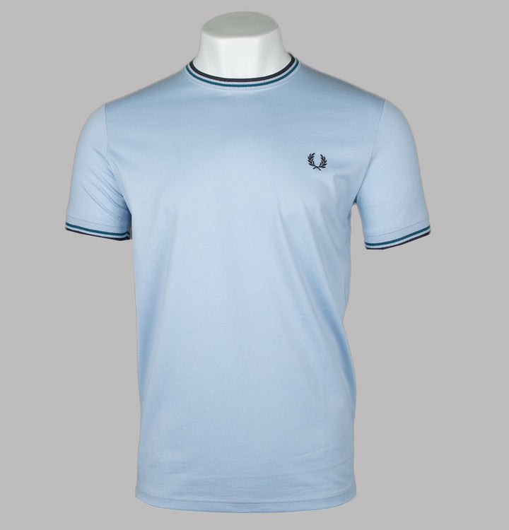 Fred Perry Twin Tipped T-Shirt Light Smoke/Petrol Blue/Navy