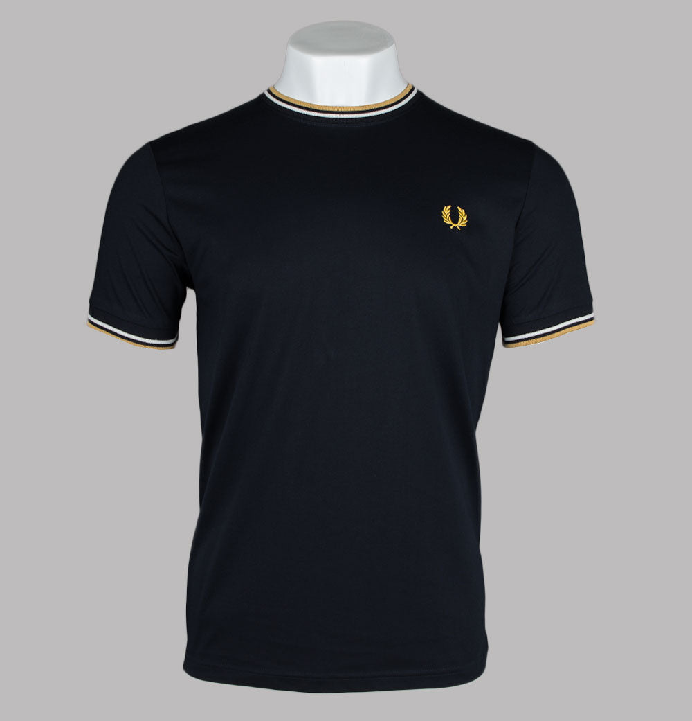 Fred Perry Twin Tipped T-Shirt Navy/Ecru/Honeycomb – Bronx
