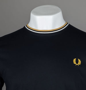 Fred Perry Twin Tipped T-Shirt Navy/Ecru/Honeycomb