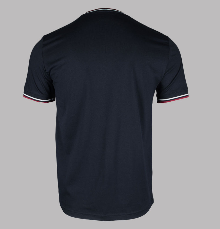 Fred Perry Twin Tipped T-Shirt Navy/Snow White/Burnt Red