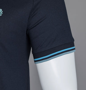 Fred Perry Twin Tipped T-Shirt Navy/Soft Blue/Silver Blue