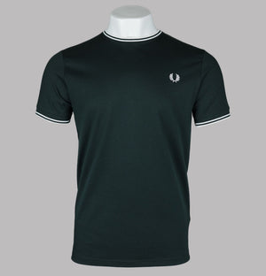 Fred Perry Twin Tipped T-Shirt Night Green/Snow White