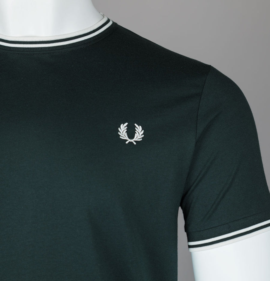 Fred Perry Twin Tipped T-Shirt Night Green/Snow White