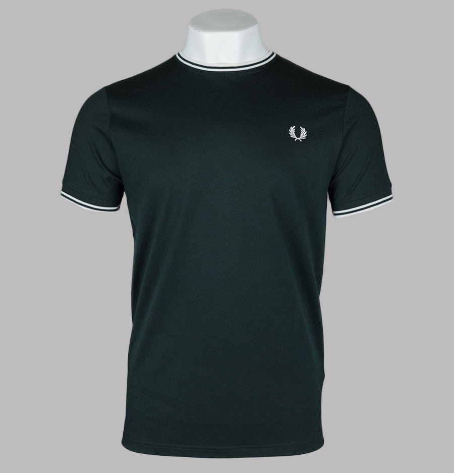 Fred Perry Twin Tipped T-Shirt Night Green/Snow White