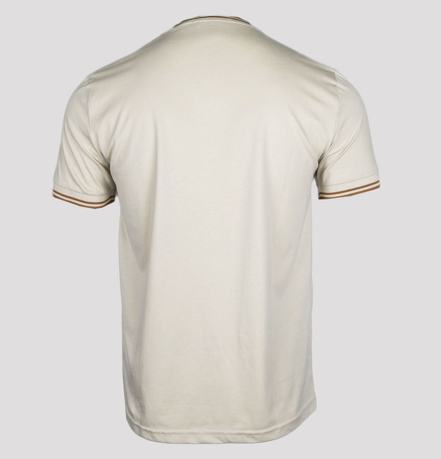 Fred Perry Twin Tipped T-Shirt Oatmeal/Dark Caramel