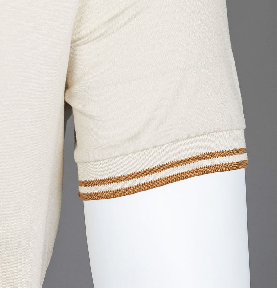 Fred Perry Twin Tipped T-Shirt Oatmeal/Dark Caramel