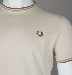 Fred Perry Twin Tipped T-Shirt Oatmeal/Warm Stone/Shaded Stone