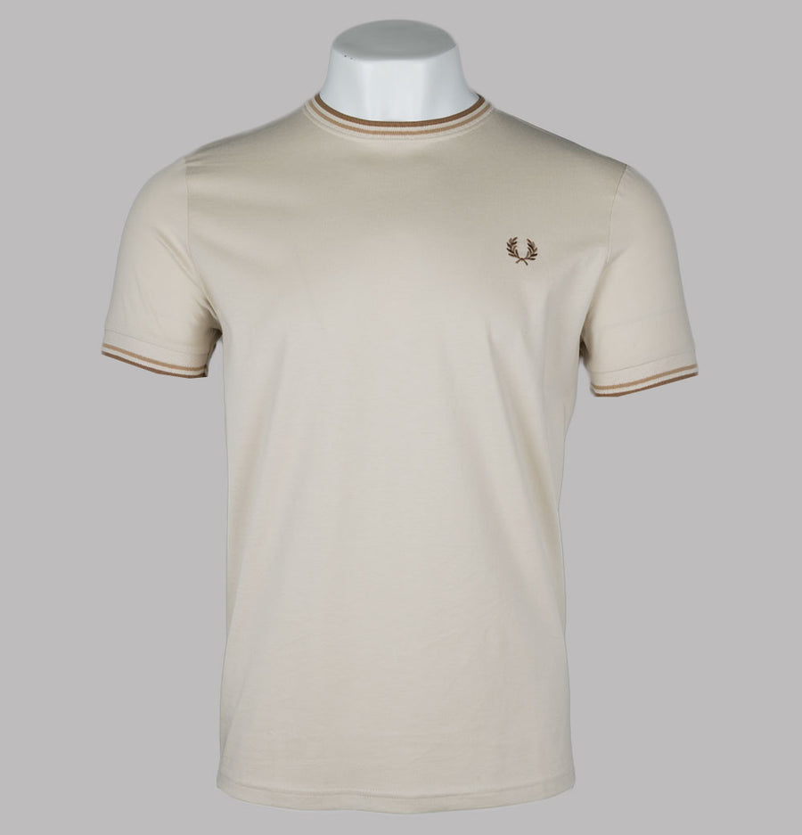 Fred Perry Twin Tipped T-Shirt Oatmeal/Warm Stone/Shaded Stone