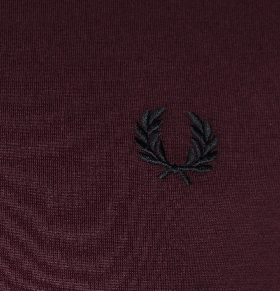 Fred Perry Twin Tipped T-Shirt Oxblood/Dusty Rose Pink/Black
