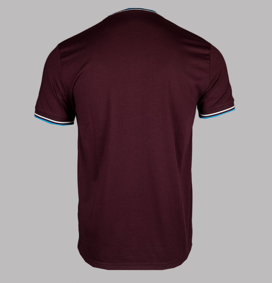 Fred Perry Twin Tipped T-Shirt Oxblood/Ecru/Court Blue