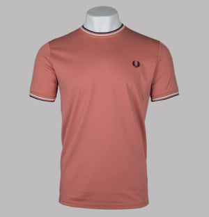 Fred Perry Twin Tipped T-Shirt Putty Pink/Ecru/Navy