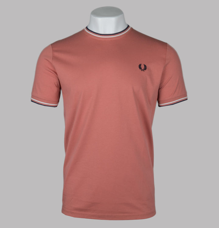 Fred Perry Twin Tipped T-Shirt Putty Pink/Ecru/Navy