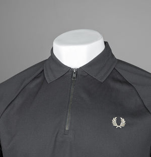 Fred Perry Zip Neck Polo Shirt Anchor Grey