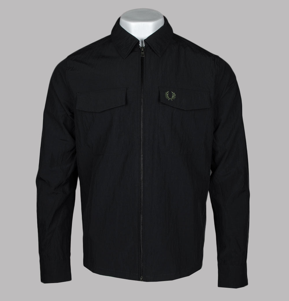 Fred Perry Zip Through Overshirt Black