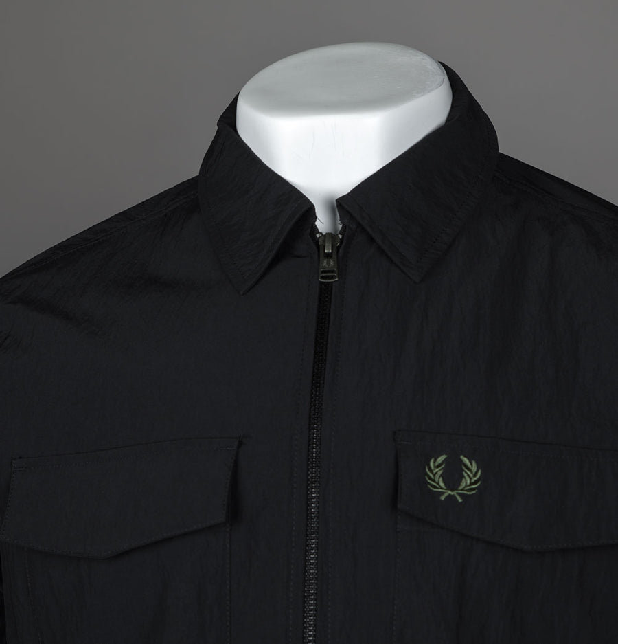 Fred Perry Zip Overshirt Black