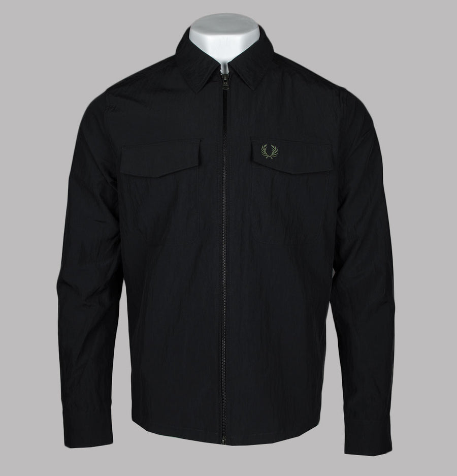 Fred Perry Zip Overshirt Black