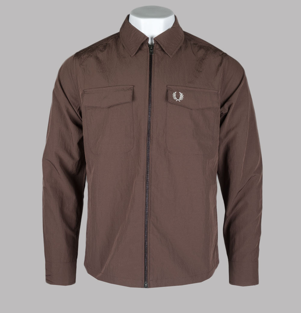 Fred Perry Zip Overshirt Carrington Brick