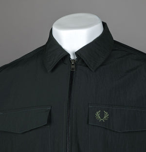 Fred Perry Zip Overshirt Night Green