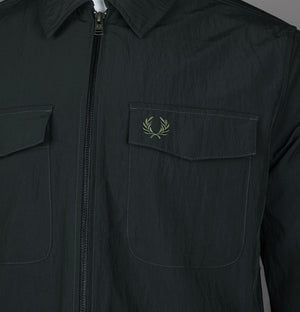 Fred Perry Zip Overshirt Night Green