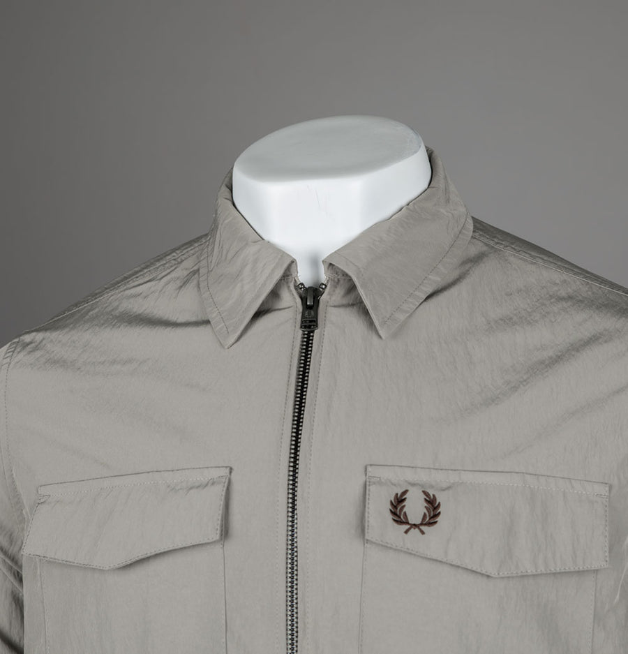 Fred Perry Zip Overshirt Warm Grey