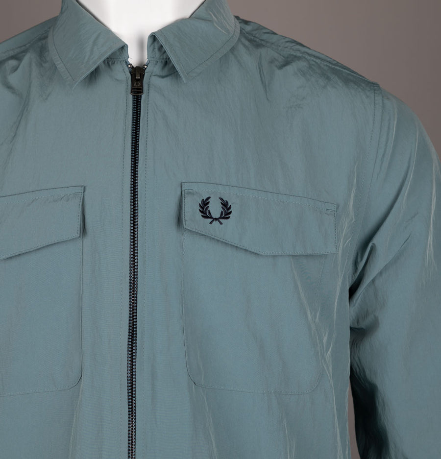 Fred Perry Zip Through Overshirt Stockport Blue