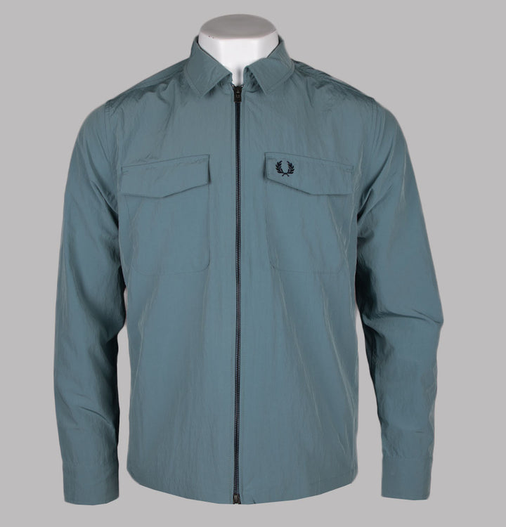 Fred Perry Zip Through Overshirt Stockport Blue