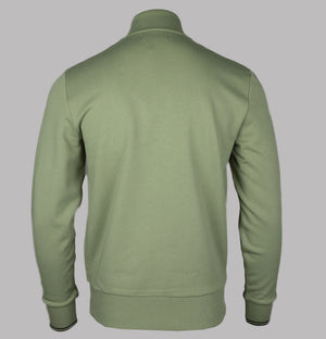 Fred Perry Half Zip Sweatshirt Olive Mint