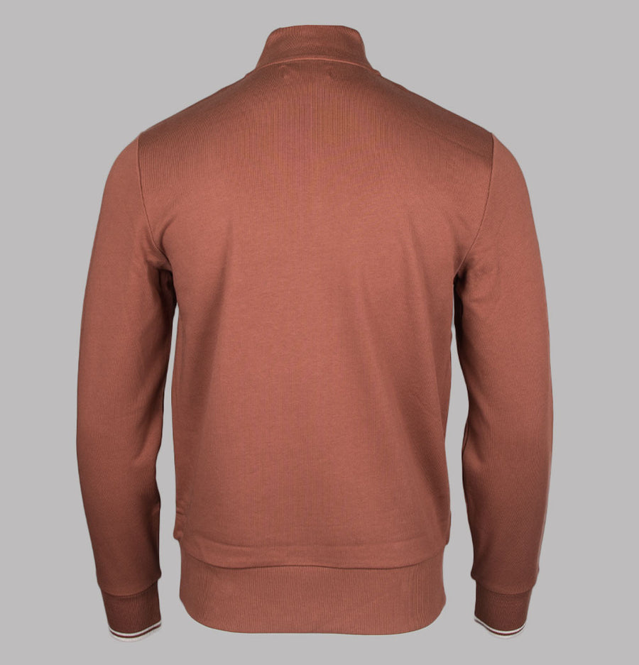 Fred Perry Half Zip Sweatshirt Whisky Brown/Porridge Marl