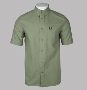 Fred Perry Short Sleeve Oxford Shirt Olive Mint