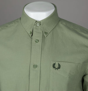 Fred Perry Short Sleeve Oxford Shirt Olive Mint