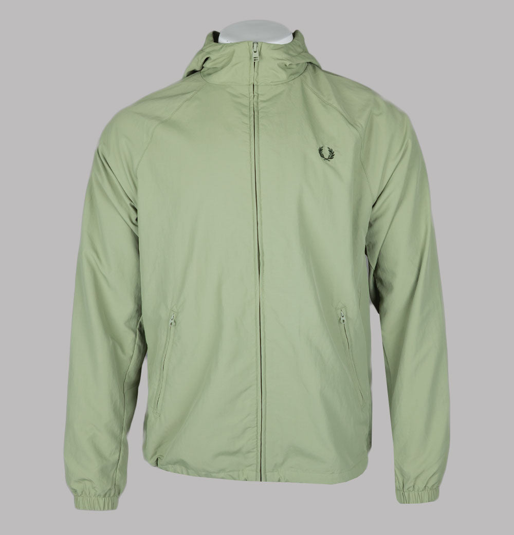 Fred Perry Taslan Hooded Shell Jacket Olive Mint – Bronx Clothing