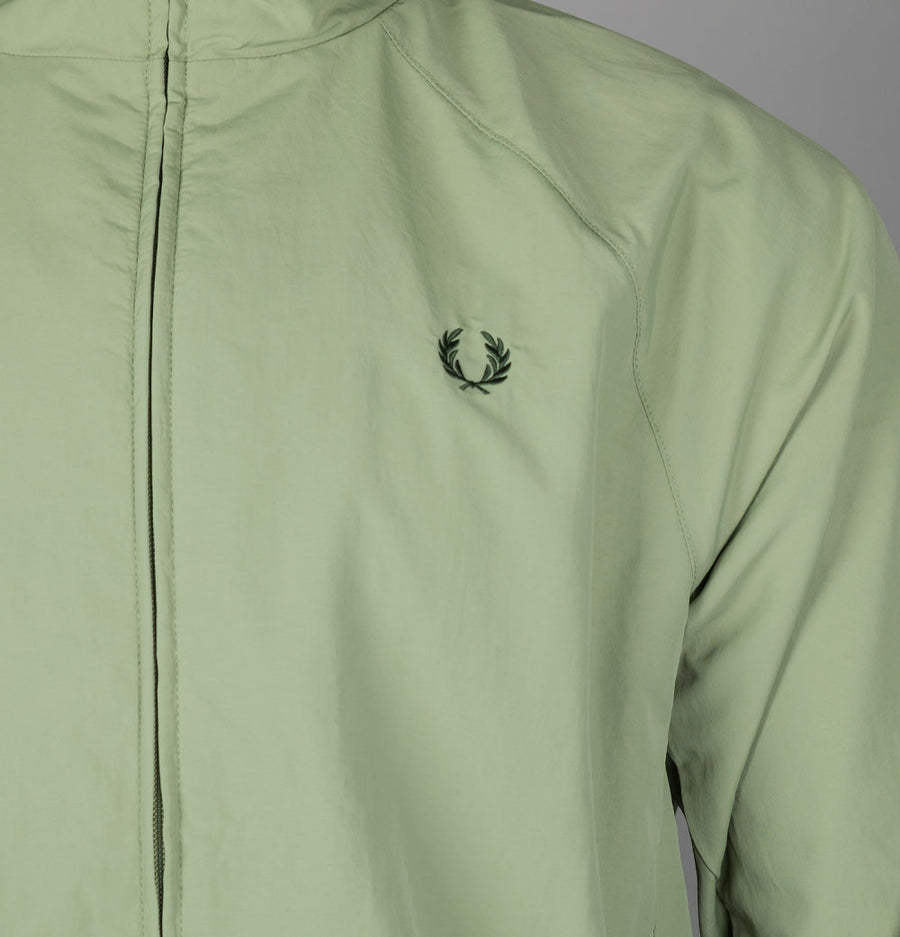 Fred Perry Taslan Hooded Shell Jacket Olive Mint