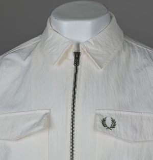 Fred Perry Zip Through Overshirt Light Ecru