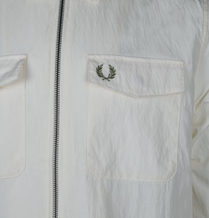 Fred Perry Zip Through Overshirt Light Ecru
