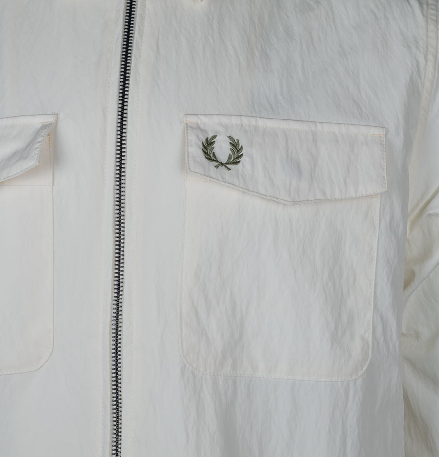 Fred Perry Zip Through Overshirt Light Ecru
