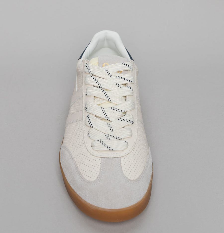 Gola Cyclone 76 Leather Trainers Off White/Navy/Gum