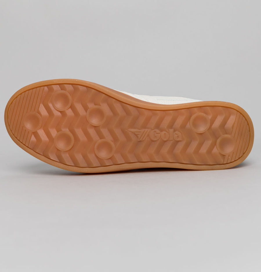 Gola Cyclone 76 Leather Trainers Off White/Navy/Gum