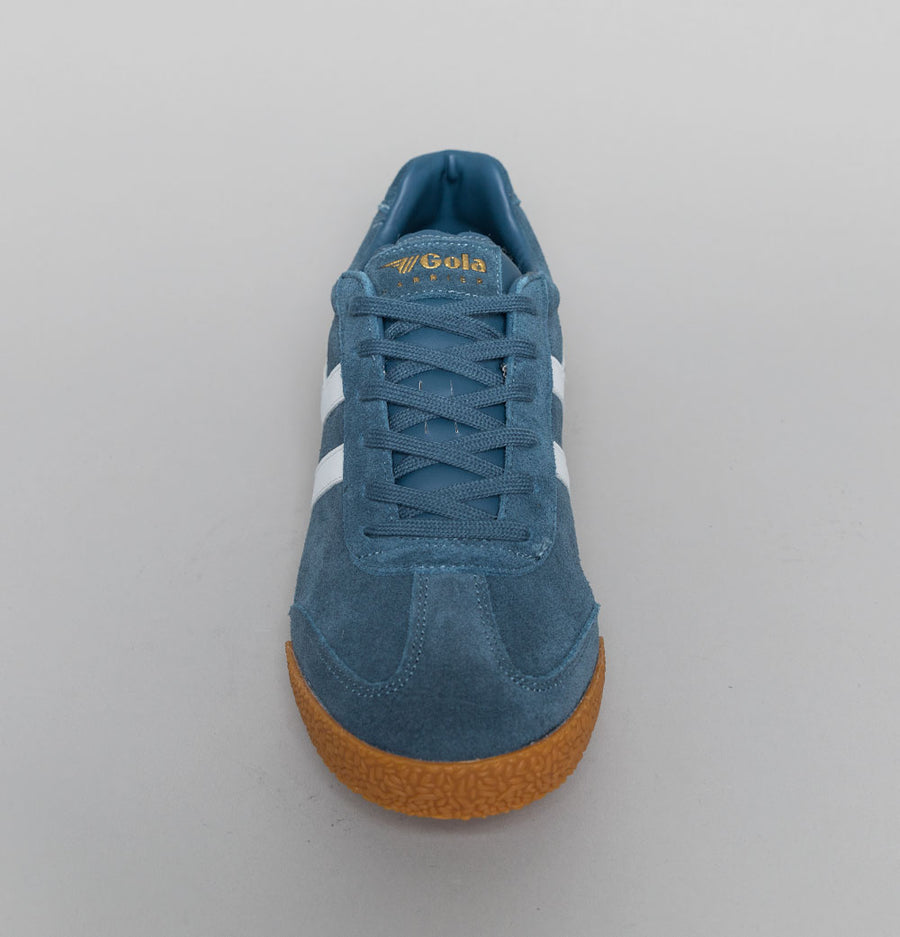 Gola Harrier Suede Trainers Baltic/White