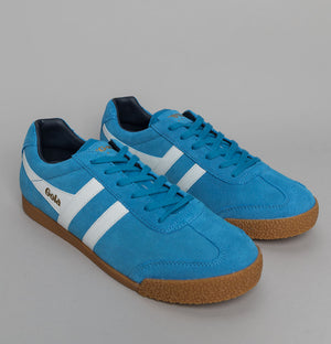 Gola Harrier Suede Trainers Santorini/White/Navy
