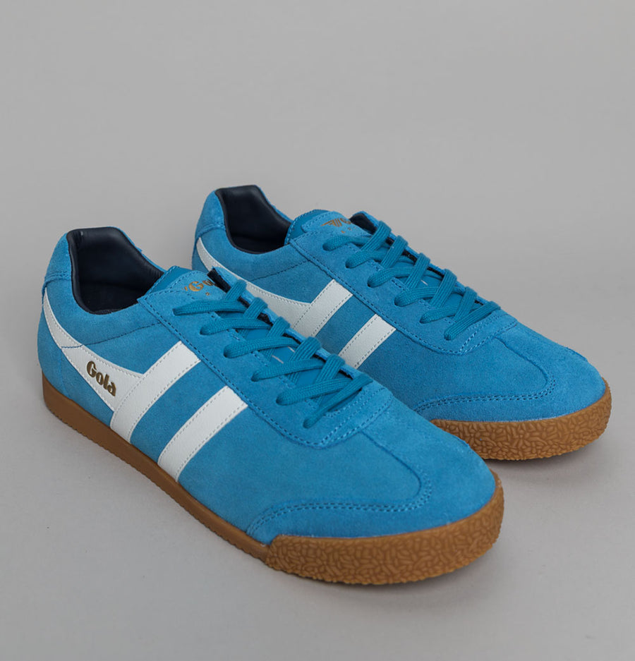 Gola Harrier Suede Trainers Santorini/White/Navy
