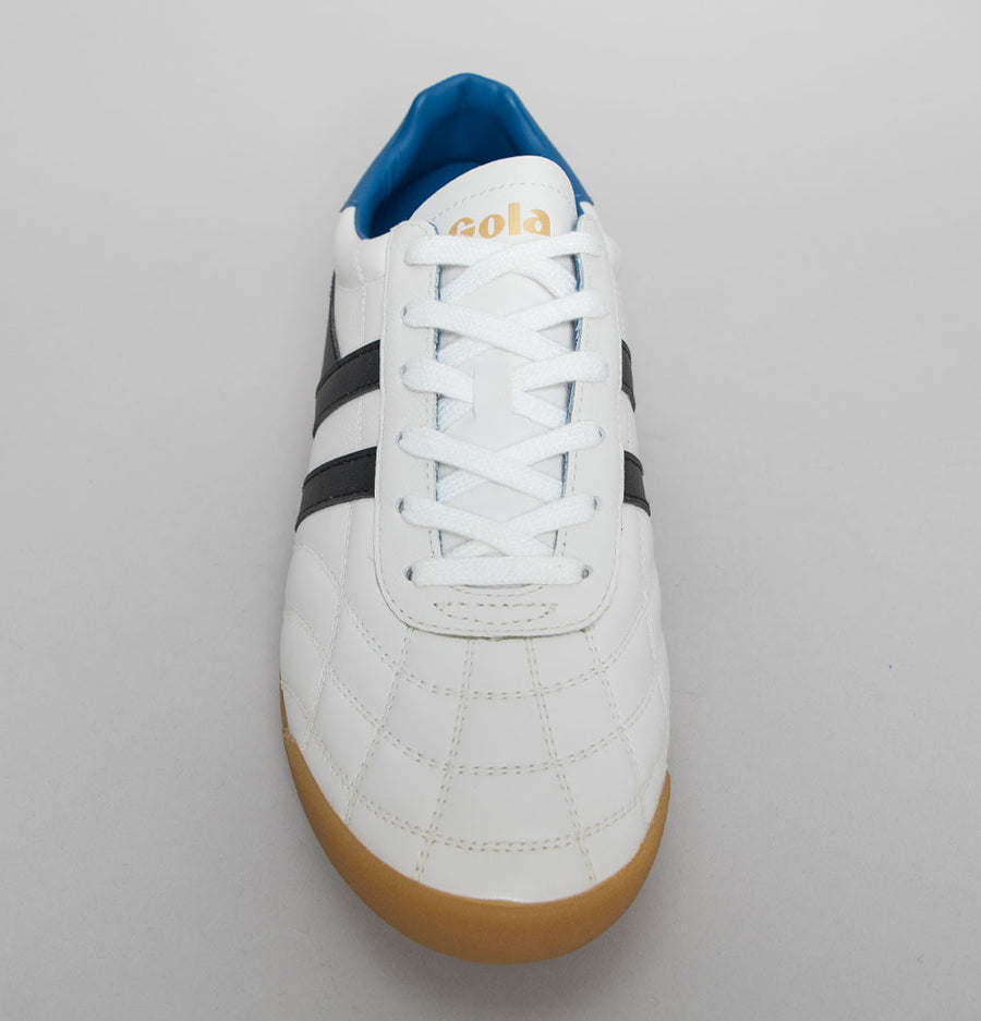 Gola Stadium Leather Trainers White/Black/Marine Blue