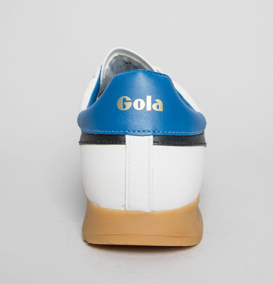 Gola Stadium Leather Trainers White/Black/Marine Blue