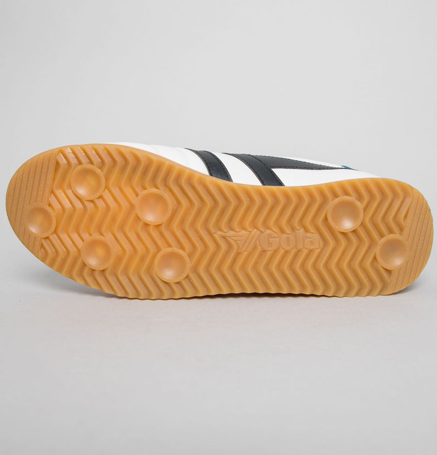 Gola Stadium Leather Trainers White/Black/Marine Blue