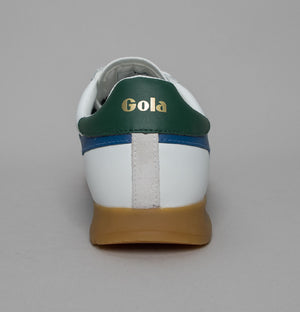 Gola Torpedo Leather Trainers White/Marine Blue/Evergreen