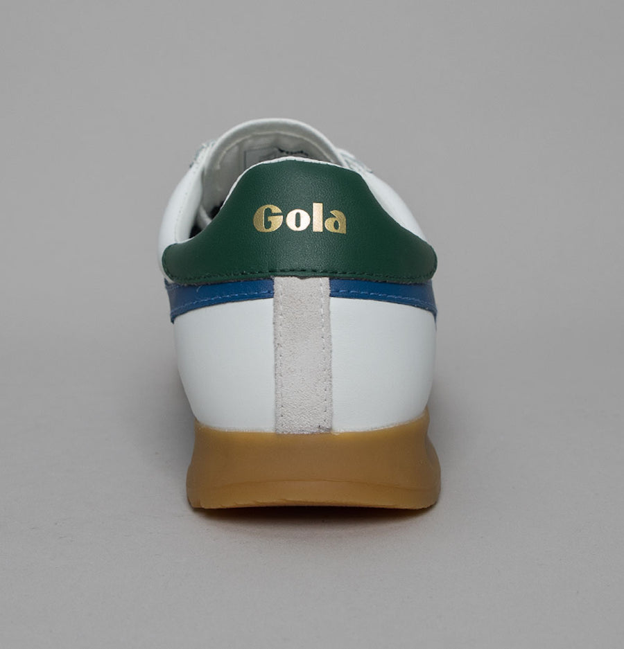 Gola Torpedo Leather Trainers White/Marine Blue/Evergreen