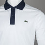Lacoste Classic Fit Contrast Collar L.12.12 Polo Shirt White/Navy