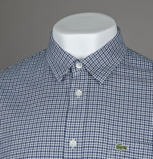 Lacoste Cotton Flannel Checked Shirt Navy/White