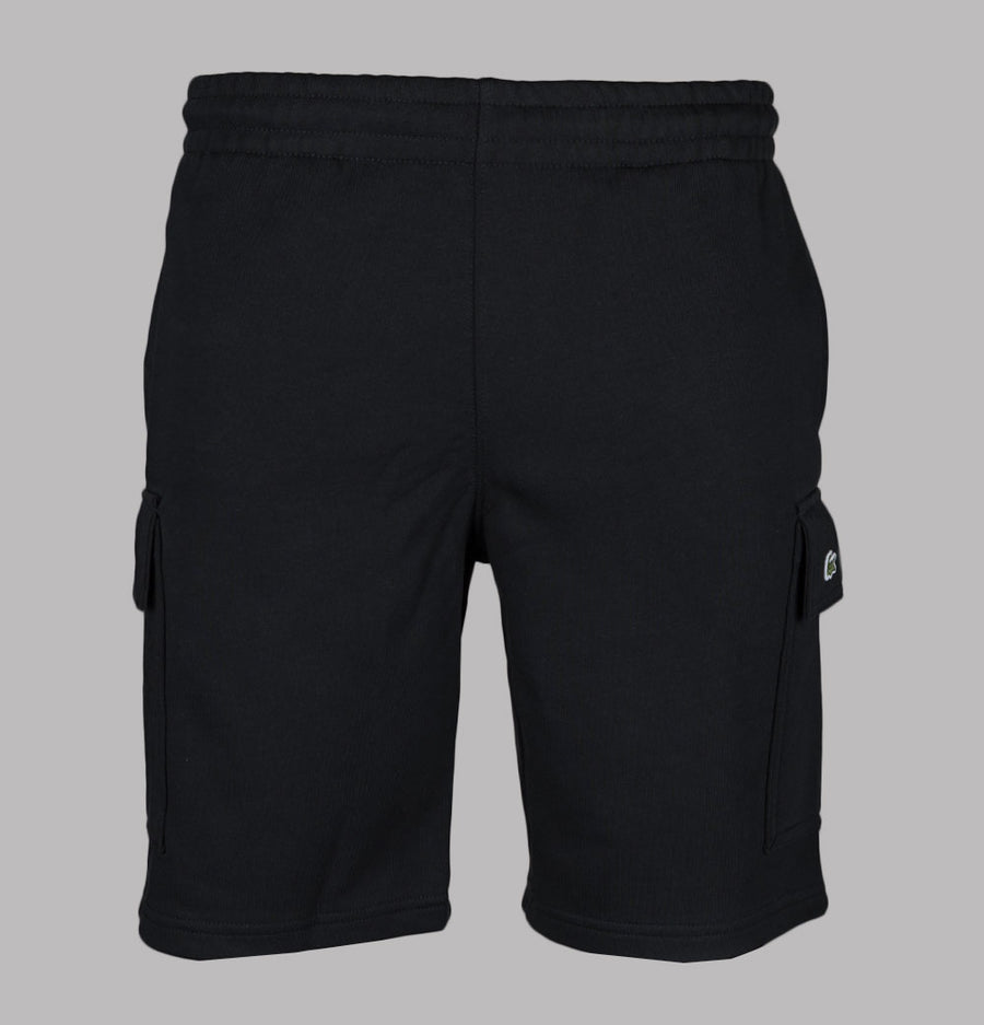 Lacoste Cotton Jersey Cargo Shorts Black